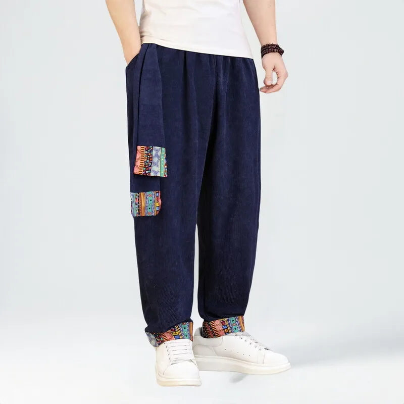 

Новые весенние мужские повседневные брюки в китайском стиле, вельветовые брюки, новые шаровары в китайском стиле, шаровары с морковью