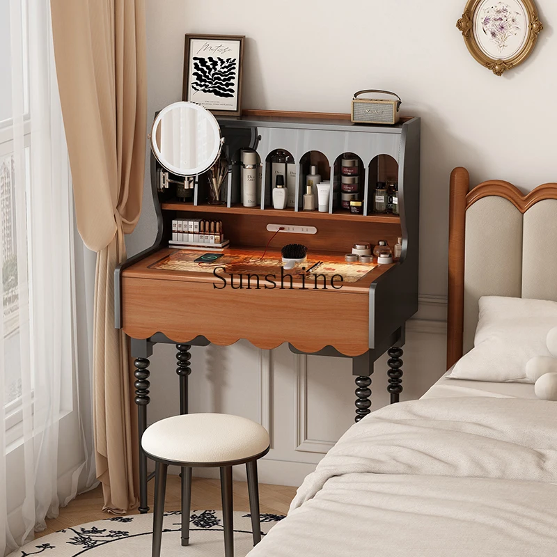 

Small apartment medium and ancient style light luxury simple modern bedside cosmetic table