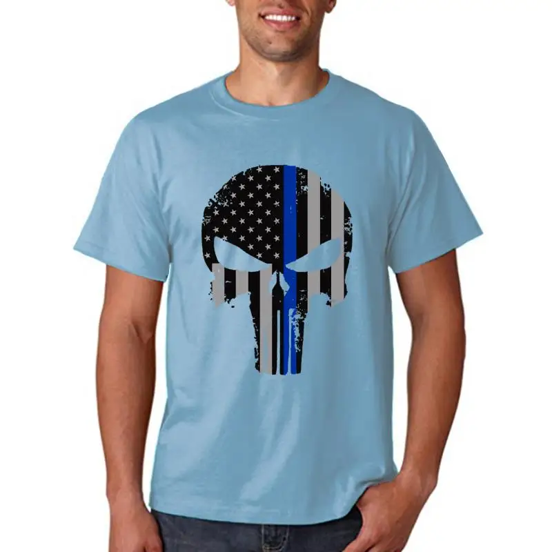 Thin Blue Line Punisher T Shirt For Womens