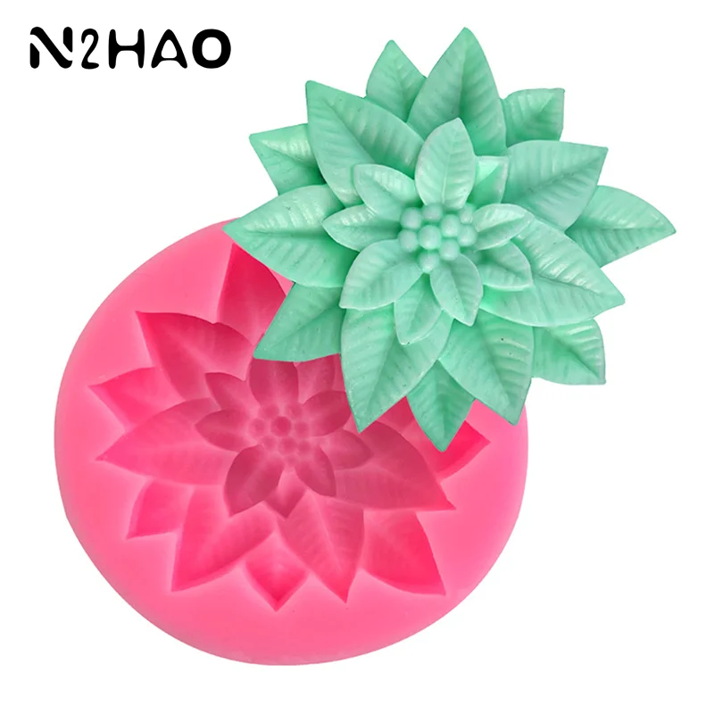 1Pcs Holly Leaf Silicone Mold Cake Baking Christmas Decoration Tool DIY Chocolate Soap Fruit Flower Candle Kitchenware Mold
