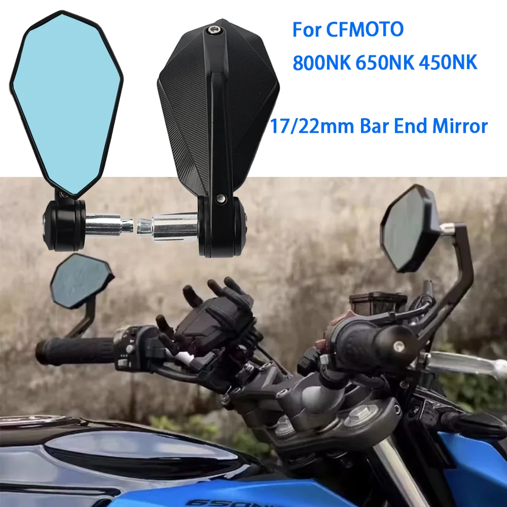 

Motorcycle Mirror Blue Glass Handle Bar End Rearview Side Mirror For CFMOTO 150 250 400 650NK CLX700 800NK 800nk 2023 7/8"