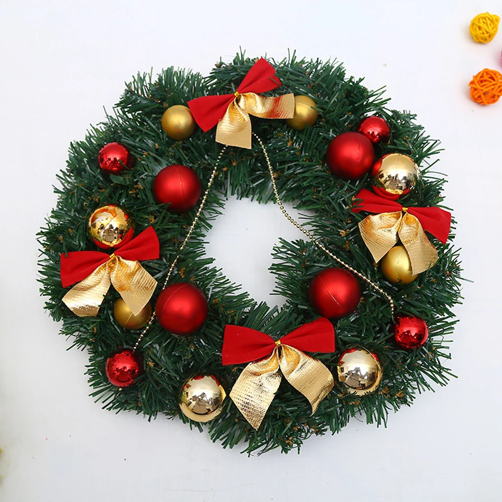 1 Stück Weihnachtskränze für die Haustür, Weihnachtsdekorationen, Winterkränze, dekorativer Kranz für Zuhause mit Blumen, Tannenzapfen für Party – Detail 9