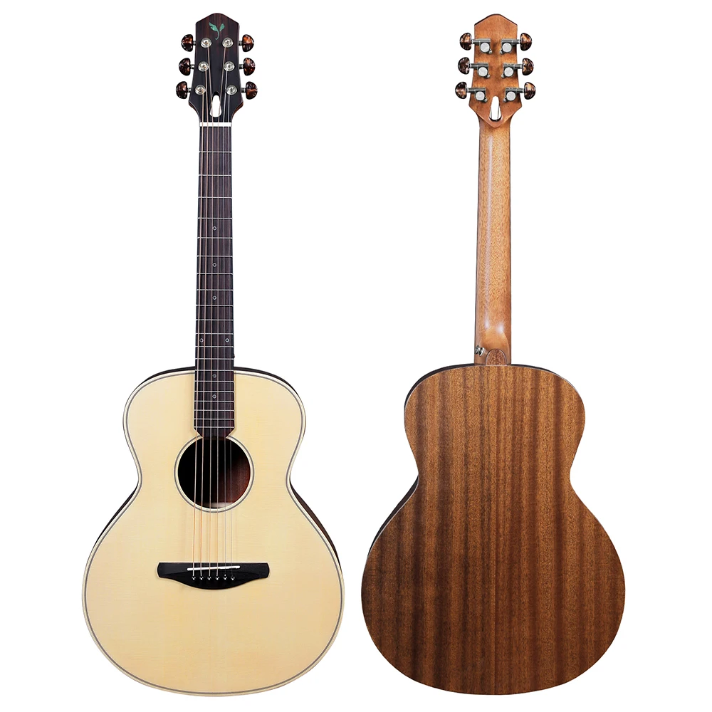 Mini 36 Inch Acoustic Guitar Fir Wood Panel Sapele Backplane High Quality Beginner Gig Guitar Wood Color Matte Folk Guitar