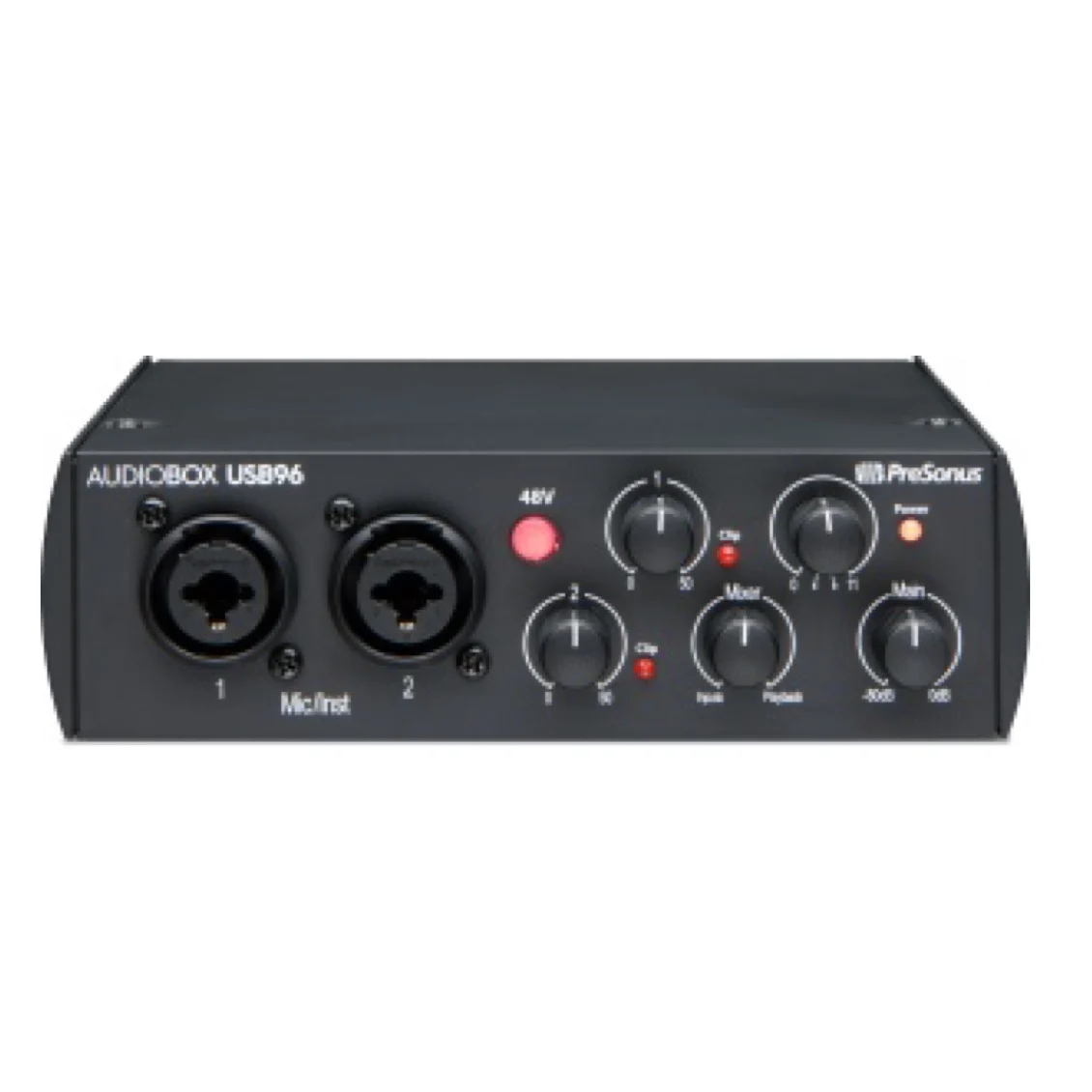 PreSonus AudioBox USB 96 المحمولة جهاز التحكم في الصوت 2 ثنائي الغرض اللوحة الأمامية قنوات الإدخال للمغني/كتاب الأغاني ، البودوكاتس