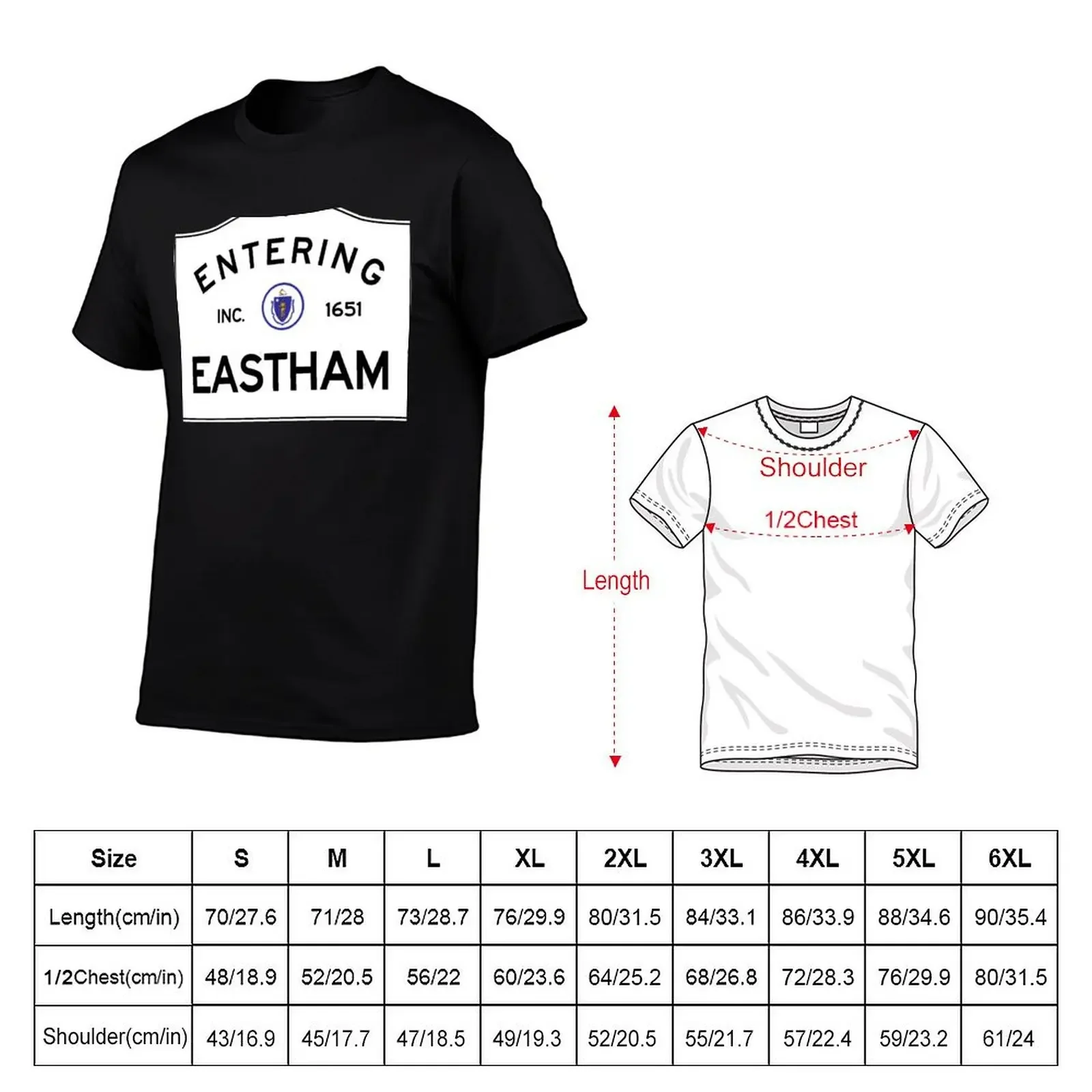 Entering Eastham Massachusetts - Commonwealth of Massachusetts Road Sign T-Shirt summer clothes t shirt for men