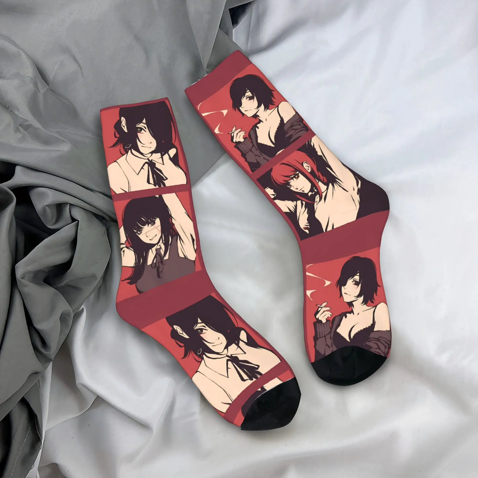 Men's Socks Reze dark manga Chainsaws Mans Stockings Non-Slip Quality Socks Spring Casual Design Outdoor Sports Socks