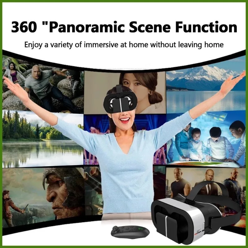 V5 4K Virtual Reality VR Glasses IMAX 3D Video Google Cardboard Box VR Headset Helmet for Max 6.7