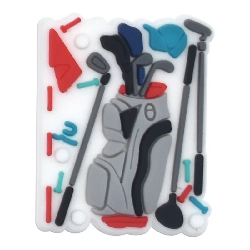 2pcs PVC sport golf cart bum troller ball shoe buckle charms accessories decorations for sandals sneaker clog straw box man gift