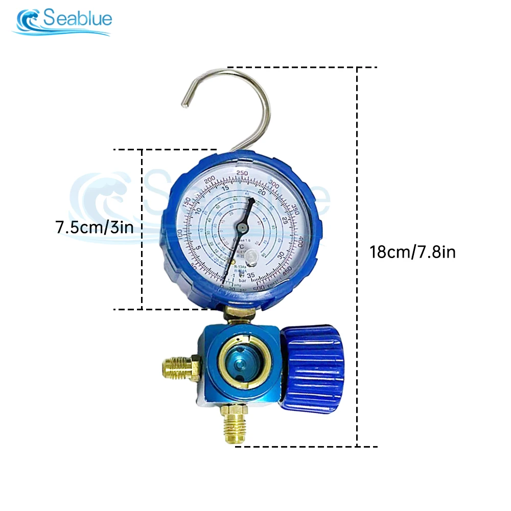 500/800PSL Refrigerant Filling Pressure Gauge Valve Automotive Air Conditioning Fluorine Filling Tool For Household Maintenance