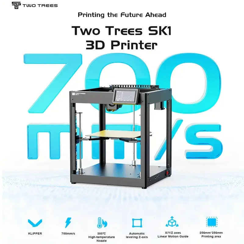 3D-принтер TWOTREES SK1, высокоскоростная печать 700 мм/с, двойные линейные направляющие, 3D-принтер FDM с прошивкой Klipper, автоматическое выравнивание 3D-принтер TWOTREES SK1, высокоскоростная печать 700 мм/с, двойные линейные направляющие, 3D-принтер FDM с прошивкой Klipper, автоматическое выравнивание