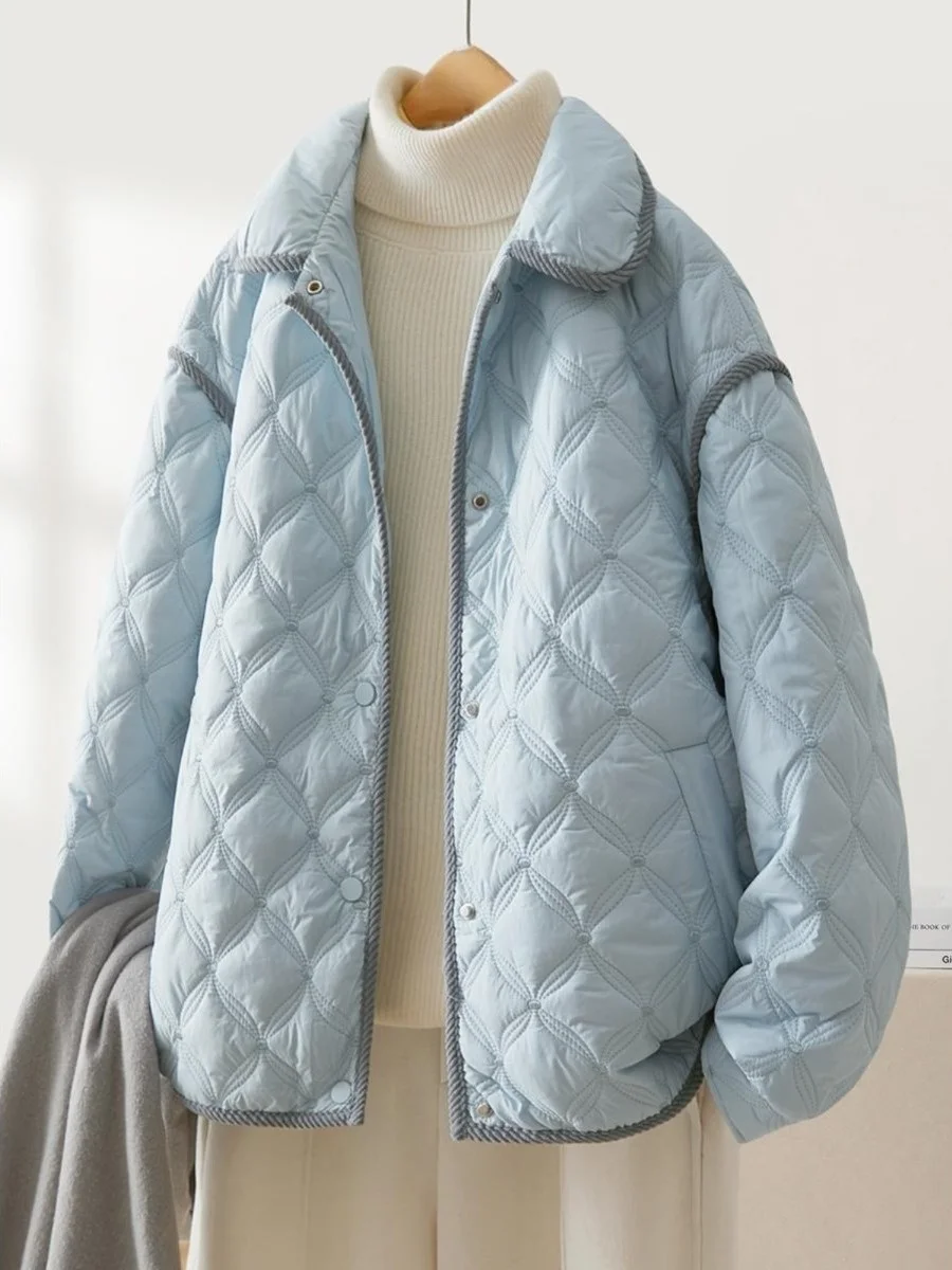 

Thiened Casual Cotton Jaet Women's ort Lightweight Autumn Winter New Design Sensation Warmth Embroidered Retro Sle