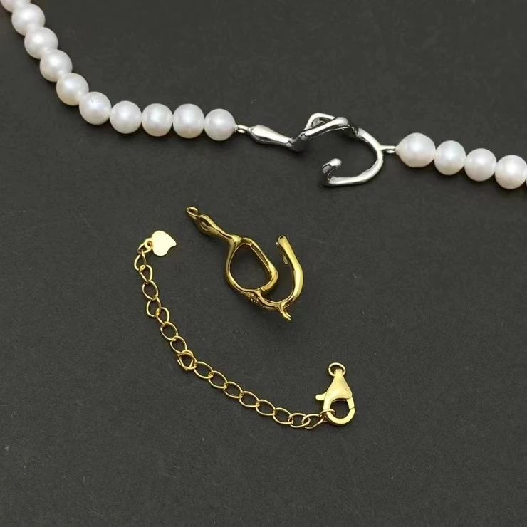 Wholesale DIY Nice Quality S925 Sterling Silver Pendant Necklace Bracelet Clasp Hook for 5-8mm Pearls 5pcs/lot