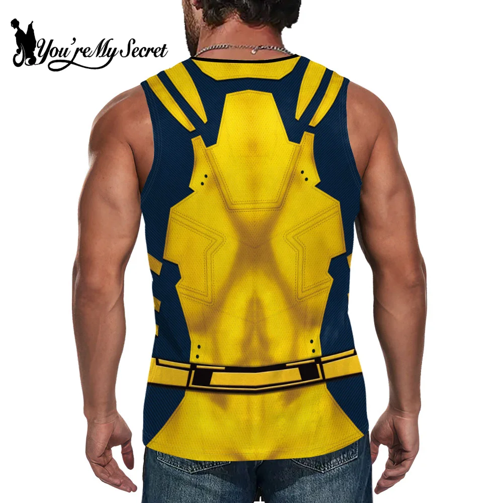 [You\'re My Secret] Deadpool Cosplay Wolverine Cosplay Superhero Printed Vest Comic Compression Workout Bodybuilding Tank Tops