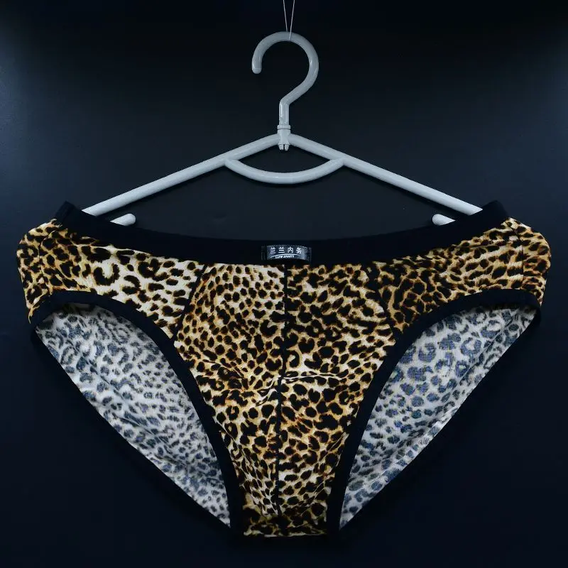 Man Leopard Design Briefs Live Show Dance Costume DJ Club Bar Private Party Yahat Harajuku BF Gifts