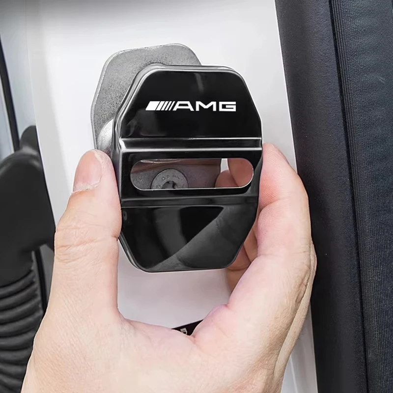 

4Pcs Car Door Lock Cover Stainless Steel Cap Sticker Decals For Mercedes Benz AMG GLE GLS CLA CLE GLC CLS GLA W223 W213 W206