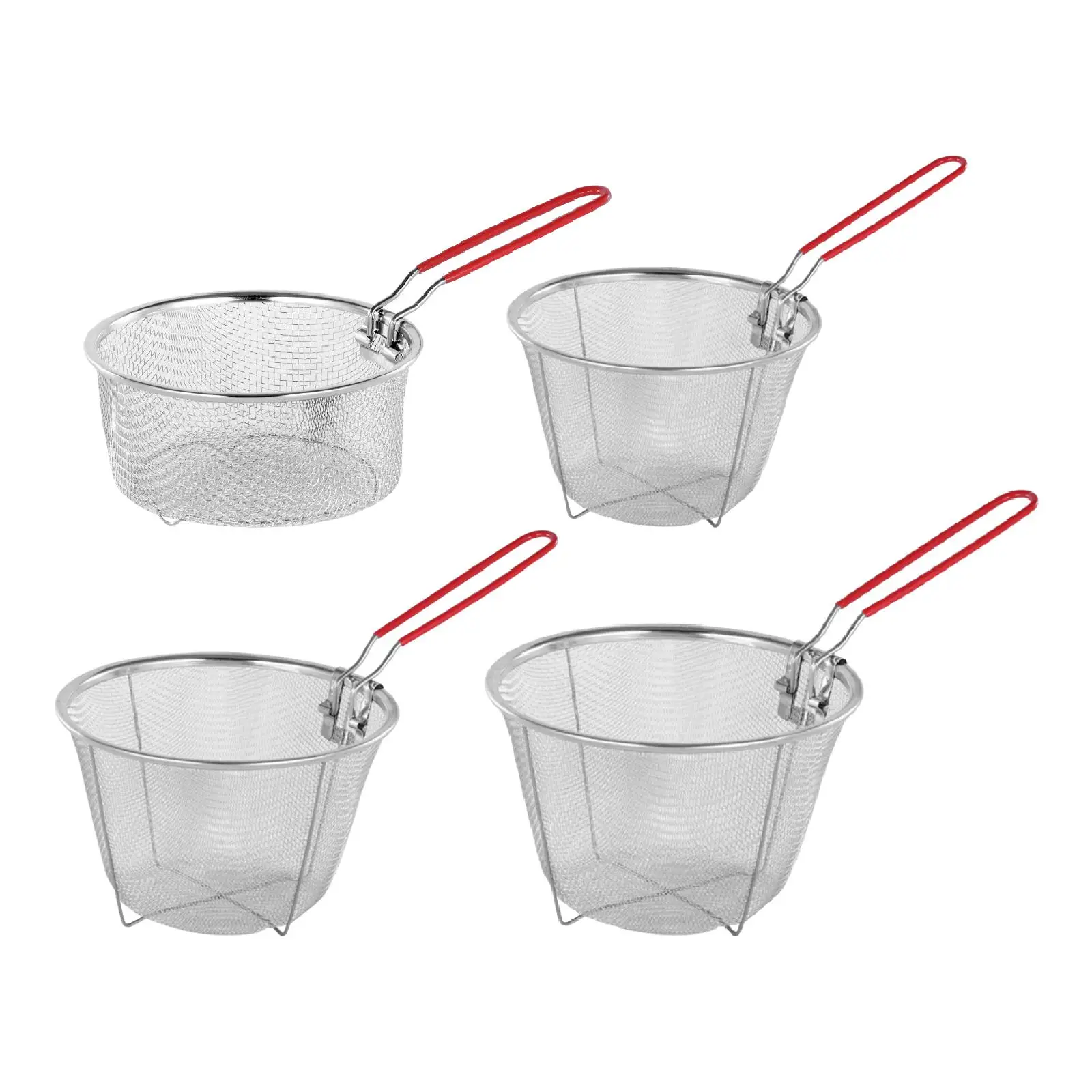 튀김 서빙 음식을 위한 스테인레스 스틸 딥 프라이 바구니 실용적인 가정용