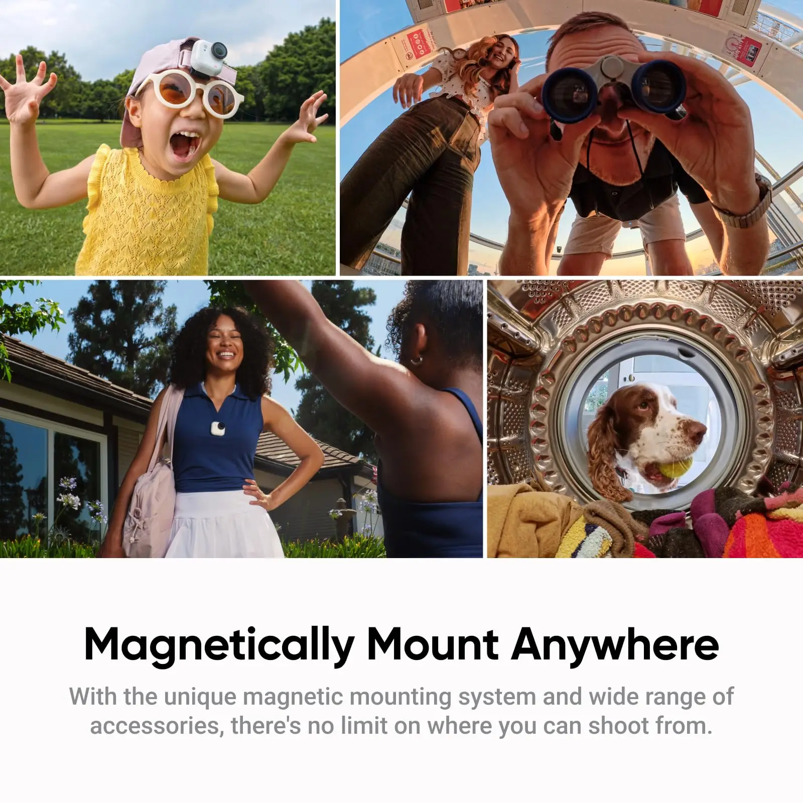 كاميرا Insta360 GO Ultra Action 4K 60 إطارًا في الثانية خفيفة الوزن POV بدون استخدام اليدين، تثبيت مدفأة مغناطيسية فائقة الدقة Insta 360 GO Ultra