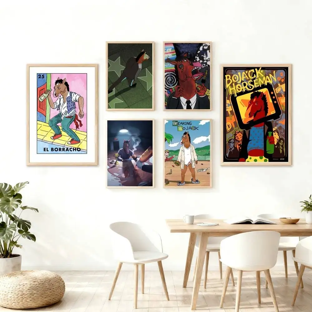 Cartoon B-BoJack Horseman Poster Wall Art for Study Living Room Decor Unique Home Decoration Pictur Gift