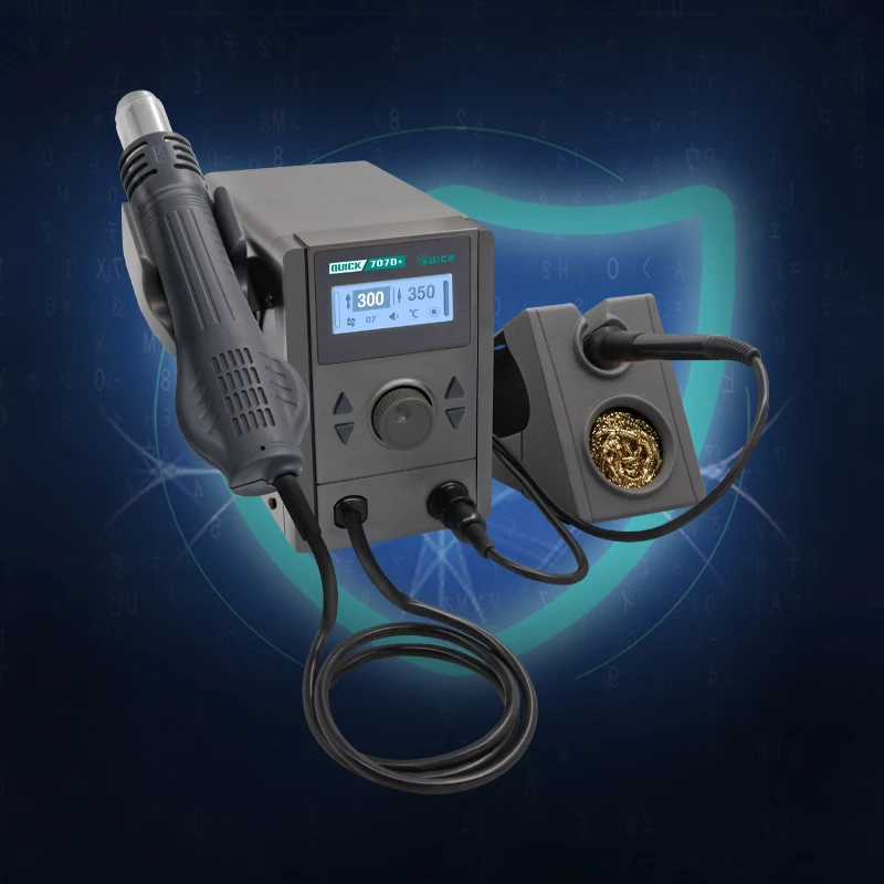 

unique 2-in-1 707D+ 870W High Flow Rework System Quick Hot Air Soldering Tool Welding & Soldering Supplies with Stock Shippi