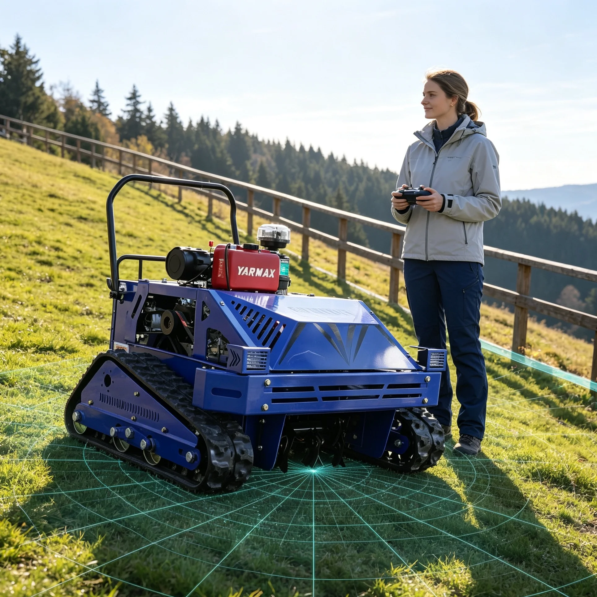Customized Ecological Park Hillside Lawn 550S Self‑Propelled Intelligent Mower, Attractive Blue Color Option, Industrial‑Grade