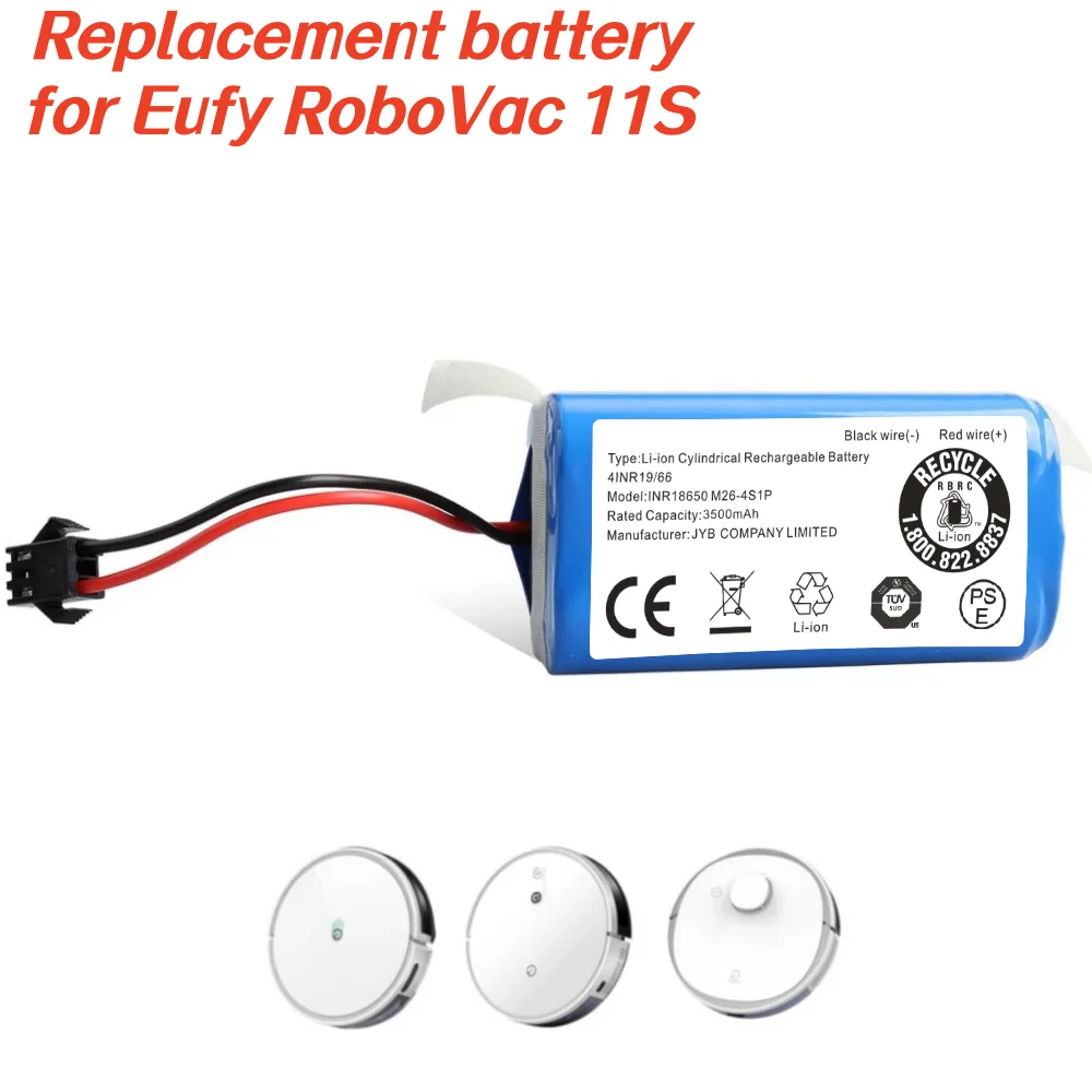 

for Eufy RoboVac 11S 30 Deebot N79S, for Conga 950 990 1090 1790 1990 2290 Robot Vacuum Cleaner 14.4V 3500mAh Li-ion Battery.