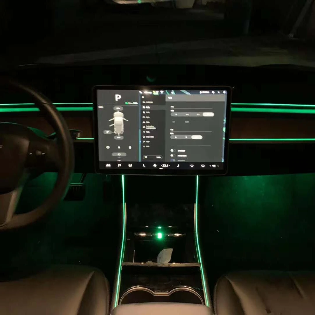 

Retrofitting Lights RGB Light Bar Car 64 Colors Ambient Light For Tesla Model 3 2021