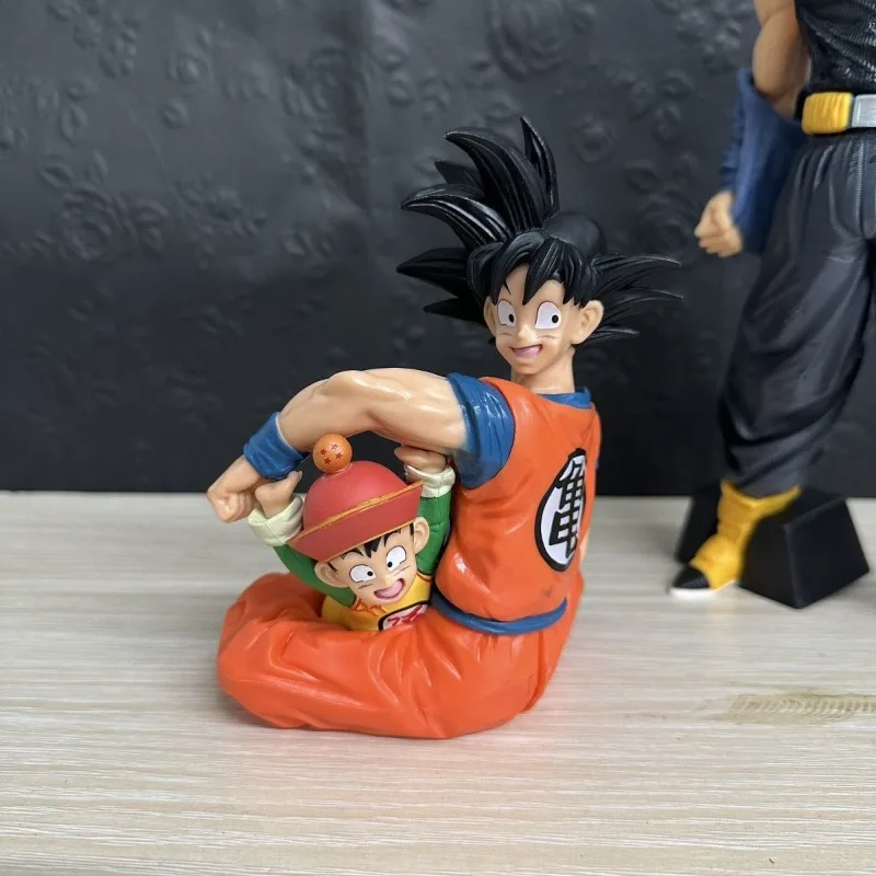 Bandai Dragon Ball Anime Figure Son Goku Son Gohan Father-son Hugging Posture Model Doll Figurines Gifts Desktop Ornaments Toy