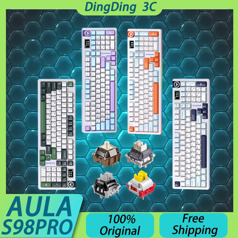 

Клавиатура игровая Беспроводная механическая, 3 режима, Bluetooth, RGB