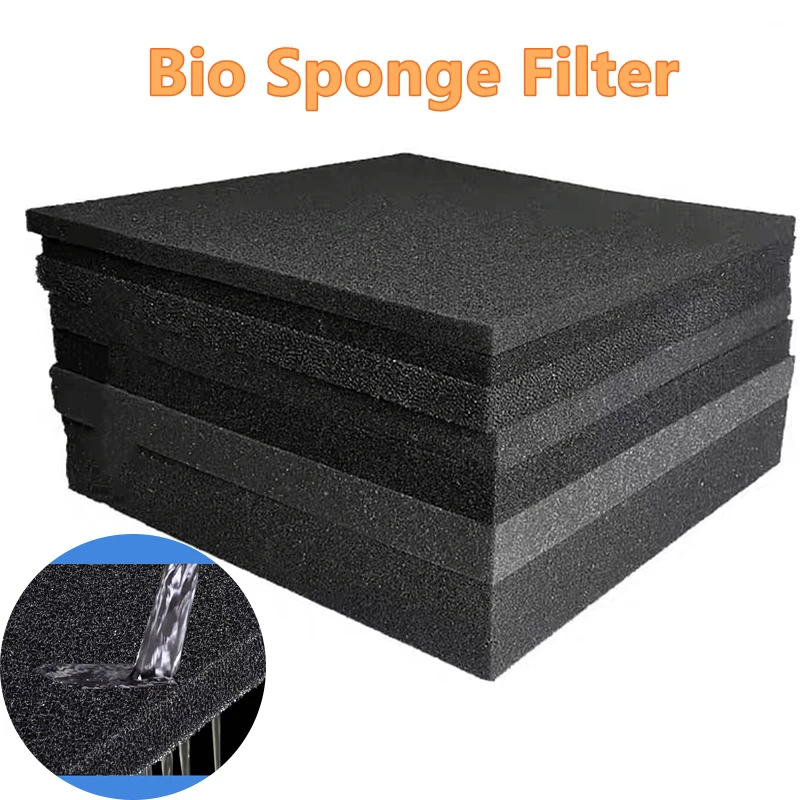 Bio Sponge Filter for Aquarium Tank Accessory Black Multiple Size Biochemical Cotton Dustproof Air Purifier Skimmer Sponge 1PC