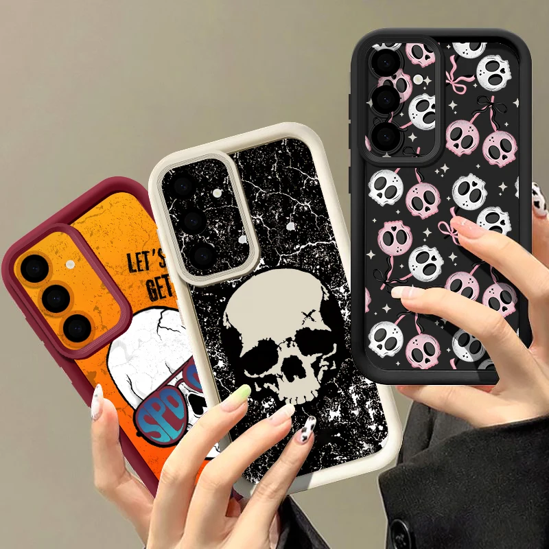 Soft TPU Case For Samsung Galaxy A57 A37 A56 A26 A17 A16 A36 A55 A15 A14 A54 A35 5G Strange Skull Pattern Shockproof Phone Cover