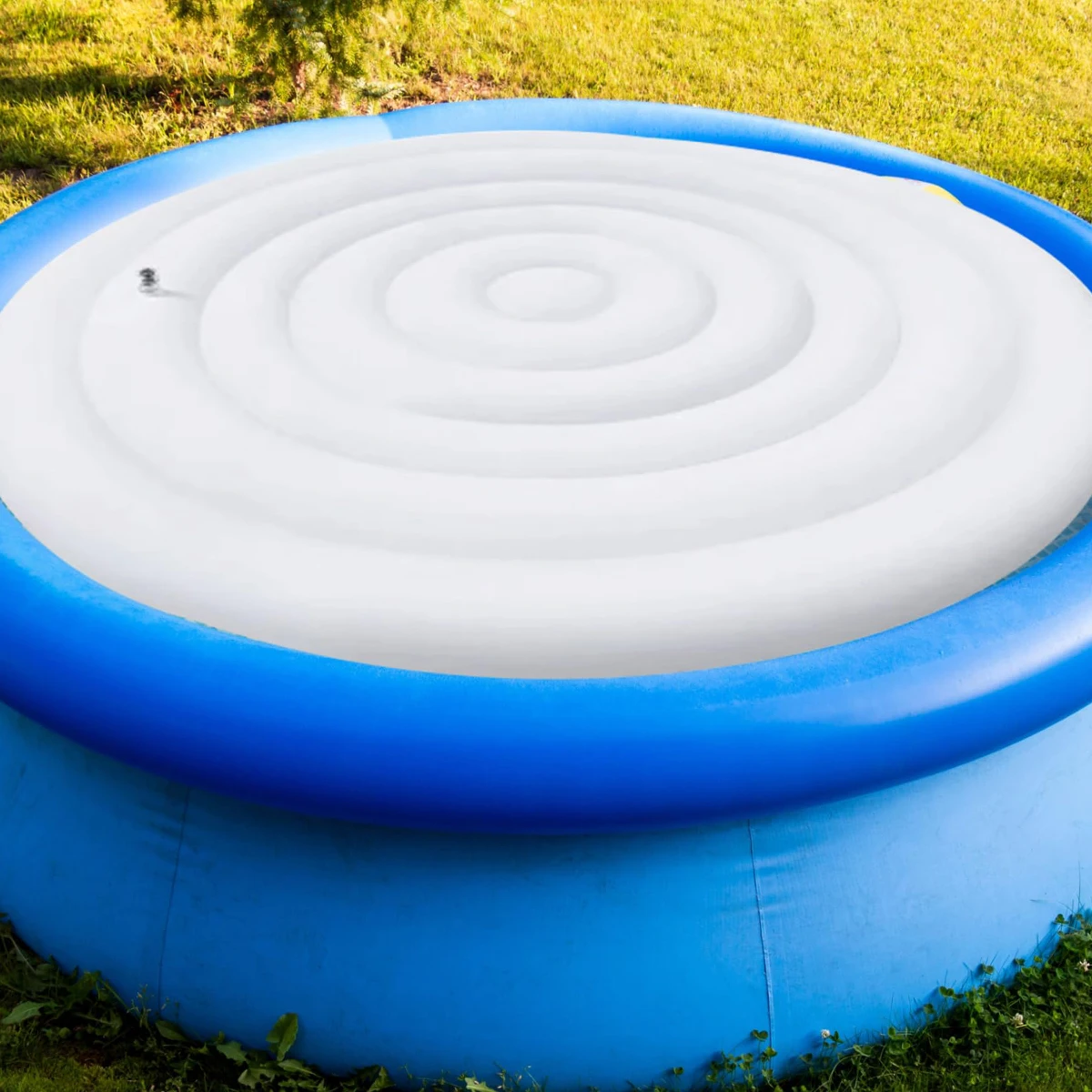 Imagem -02 - Cobertura de Piscina Dobrável ao ar Livre Tampa Térmica Tampa de Banheira Inflável Enchimento de Poeira Redondo Pequeno 145cm