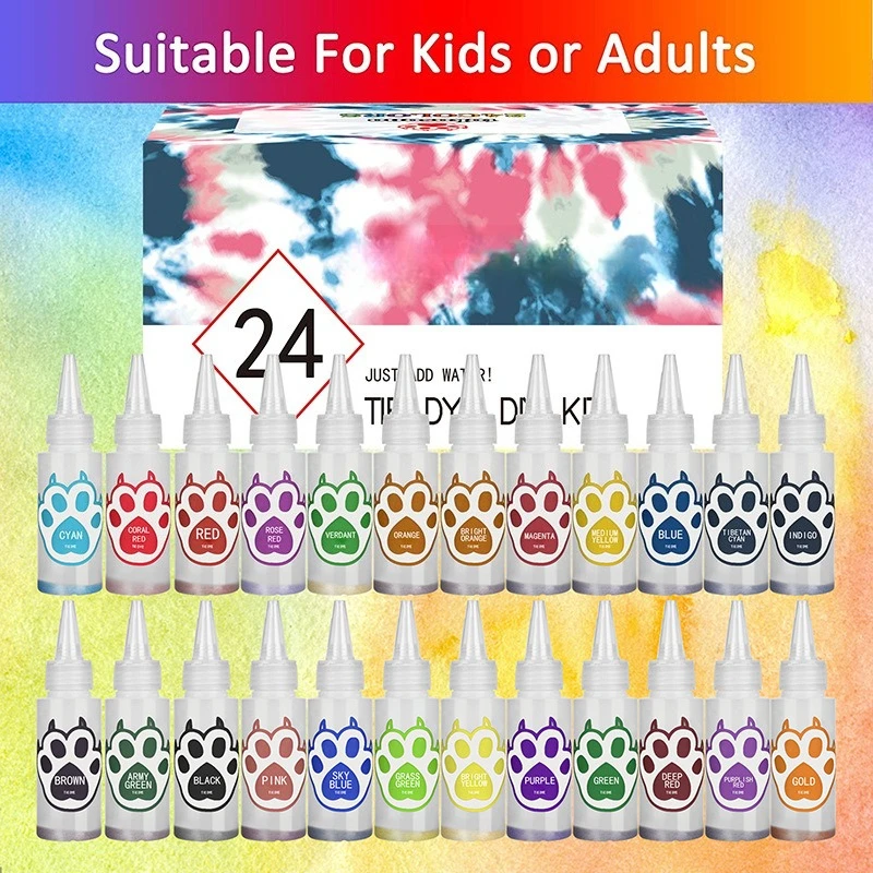 24-Color tie-dye set, creative DIY children's and adult handmade paint set