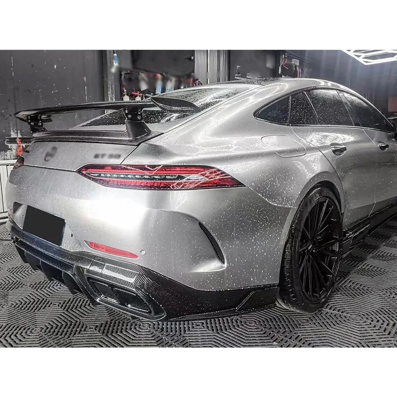 لمرسيدس بنز AMG GT43 GT50 GT53 GT63 ألياف الكربون زعانف الذيل الخلفي الجذع المفسد دليل الجناح الخلفي الجناح قطع غيار السيارات #6