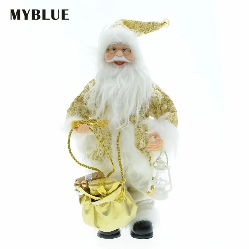 Cross-border Christmas 2024 new 30cm cloth gold Santa Claus doll doll decoration scene layout