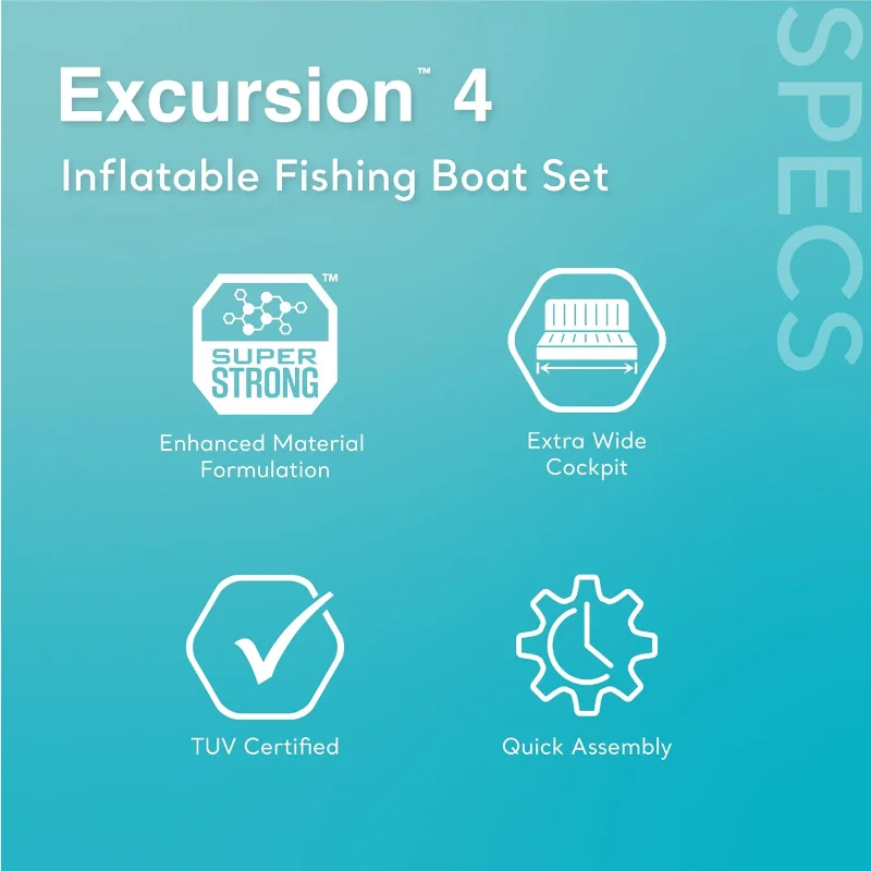 Excursion Inflatable Boat Series: Includes Deluxe 54in Boat Oars and High-Output Pump – SuperTough PVC – Adjustable Seats image 3