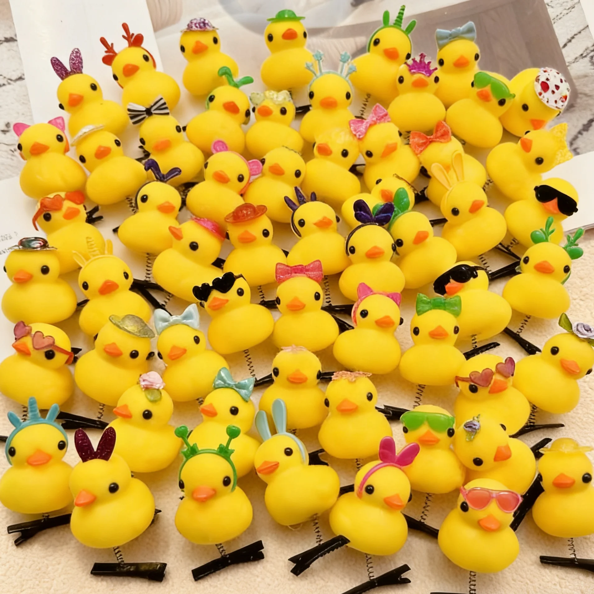 Adorable Cartoon Duck Hair Clip Velvet Spring Clamp Funny Children Universal Hair Accessories Korean Style Fashion Hairpins