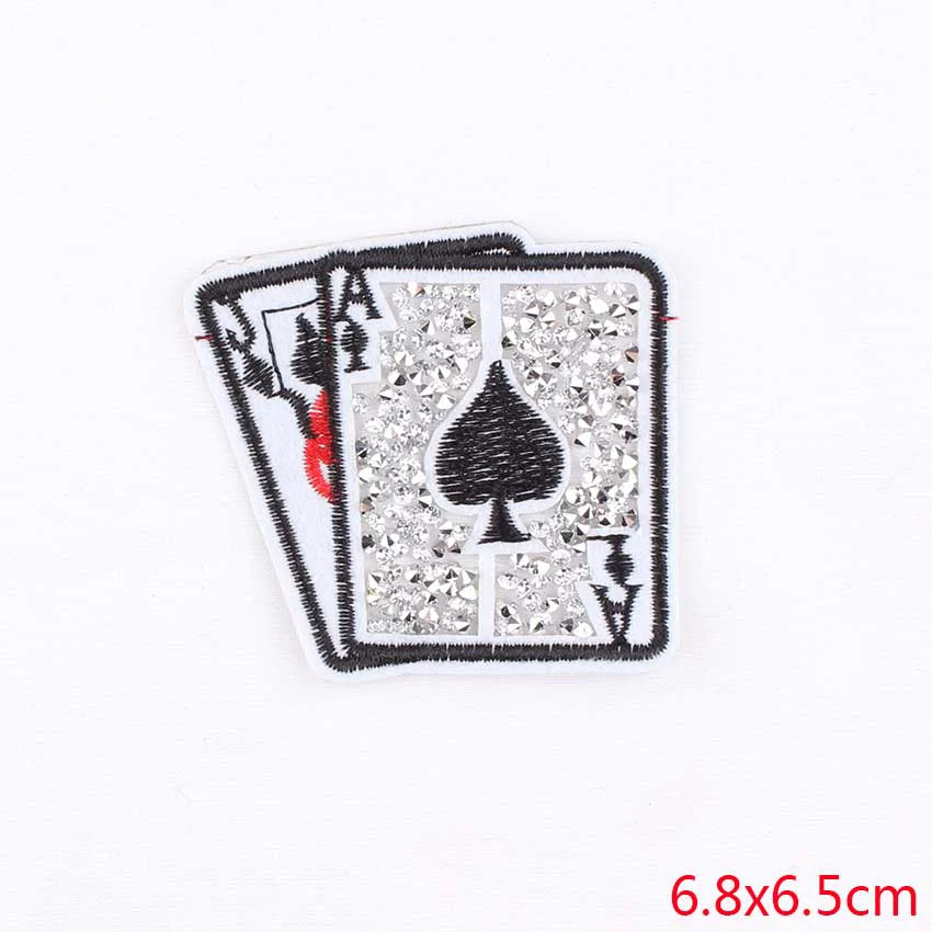 Cartoon Embroidery Stickers, Playing Pokers Cards, Sew on Iron-on Arm Badge for Jeans, Clothing Hat, Garment Accessories, New