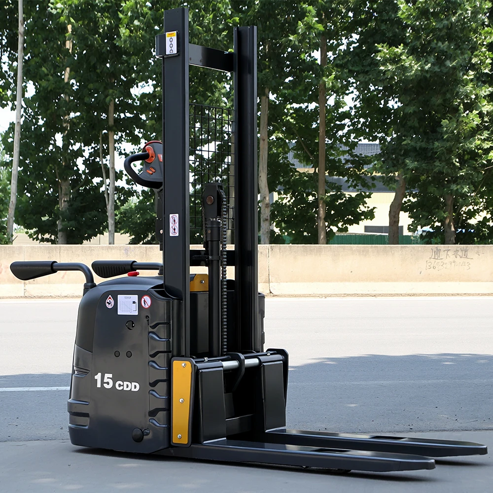 Pallet Stacker Counterbalance Electric Model Emergency Stop Device Energy Saving For Heavy Cargo Indoor Warehouse Transportation