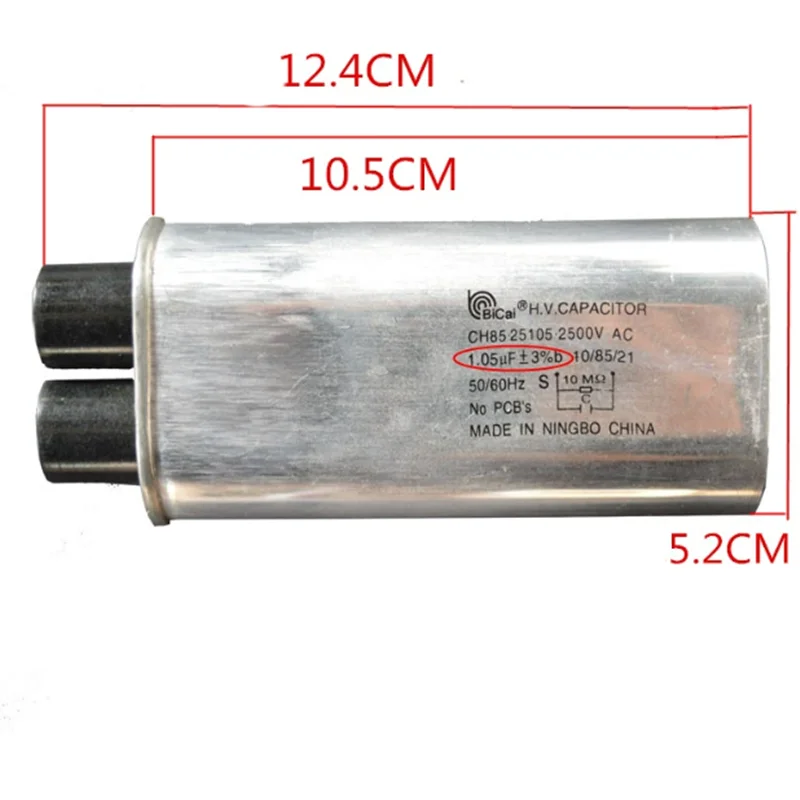 2500V 1.05UF Microwave Oven HV Capacitor Suitable for to Galanz Midea Etc. Microondas Oven Capacitance Parts Accessories