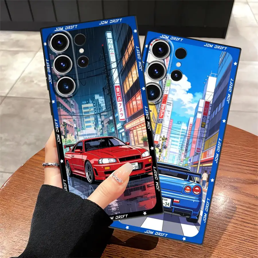 Japanese JDM Drift Car Funda Phone Cover Case for Samsung Galaxy S26 Ultra Note 20 8 9 10 S20 Ultra S24 S23 S21 FE S10 S9 S25