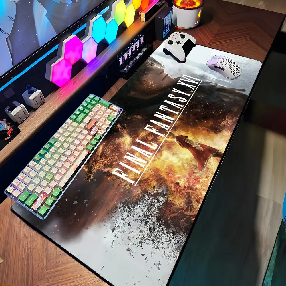 Final F-Fantasy XVI Mouse Pad Large Rubber Tablepad PC Game Mousepad Laptop Desk Pad XXL Non-slip Computer Keyboard Mouse Mat