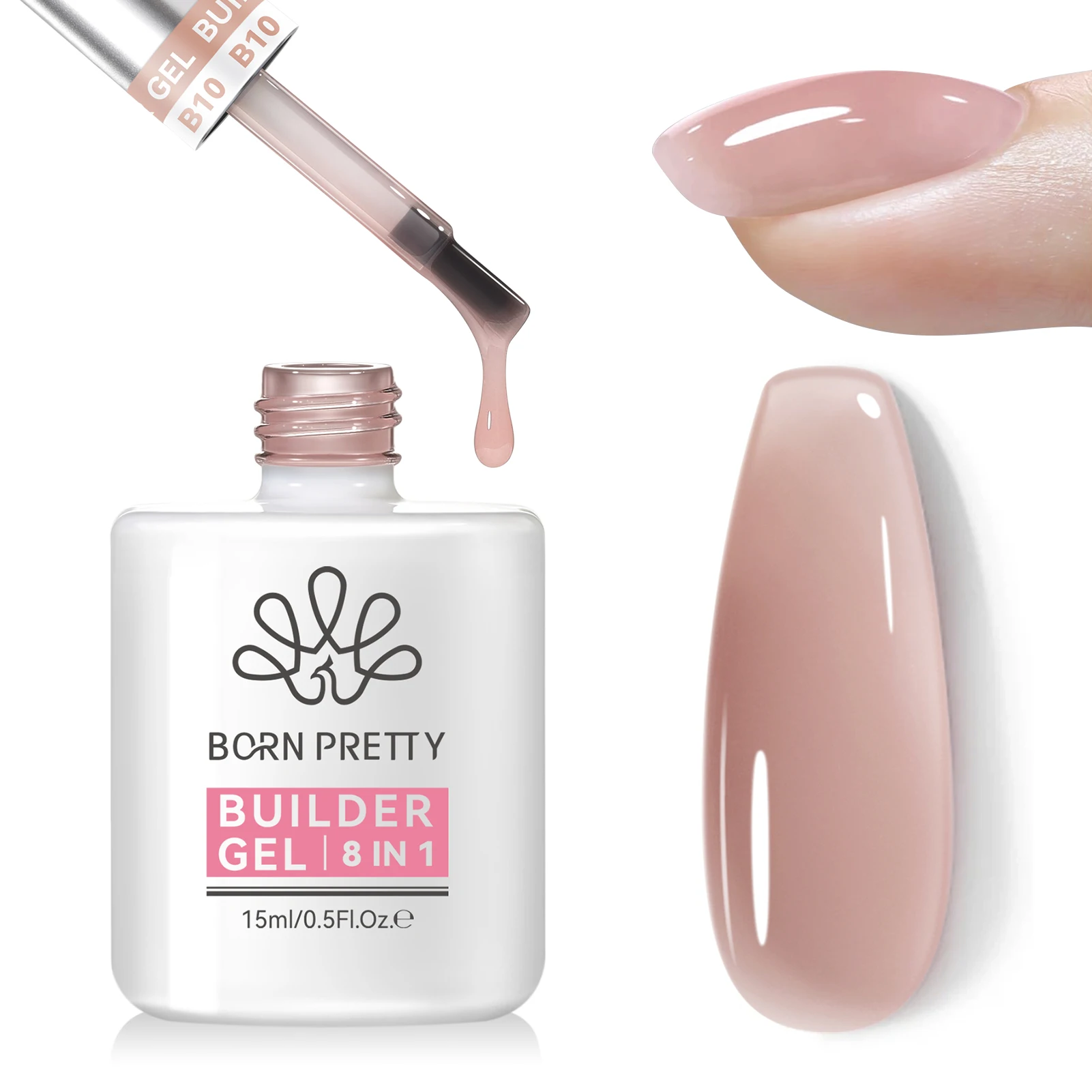 

BORN PRETTY 15ml 8 in 1 Building Nail Gel Extension Base Gel Nail Shaping Color Mixing Slip Solution Watercolor Multi-function