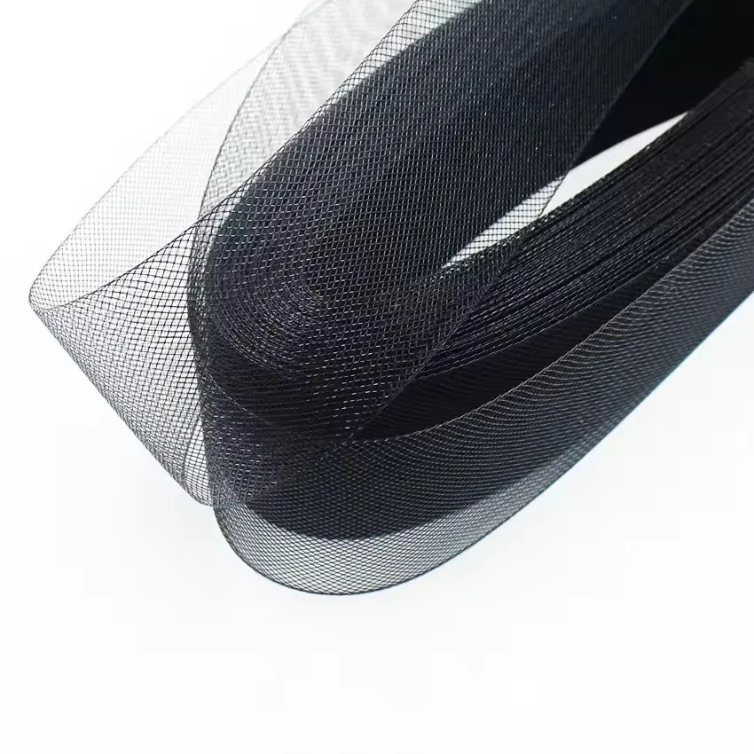 Horsehair Braid Crinoline Mesh Fabric Soft Polyester Cloth for Wedding Dress Skirt Craft Production Crinolina