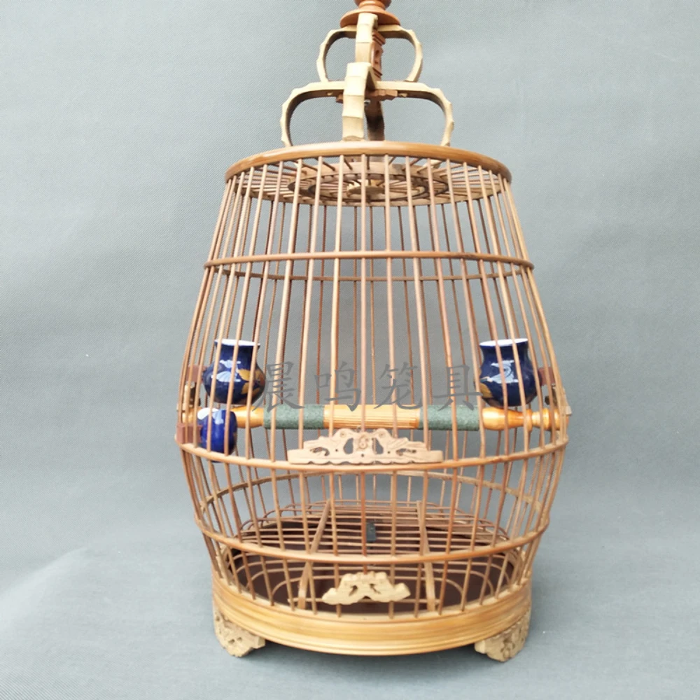 

Bamboo Handmade Eyebrow Bird Cage Bamboo Set Fixed Not Easy To Fall Off Large Melon Skin Cage Full Set Bird Cage Boutique