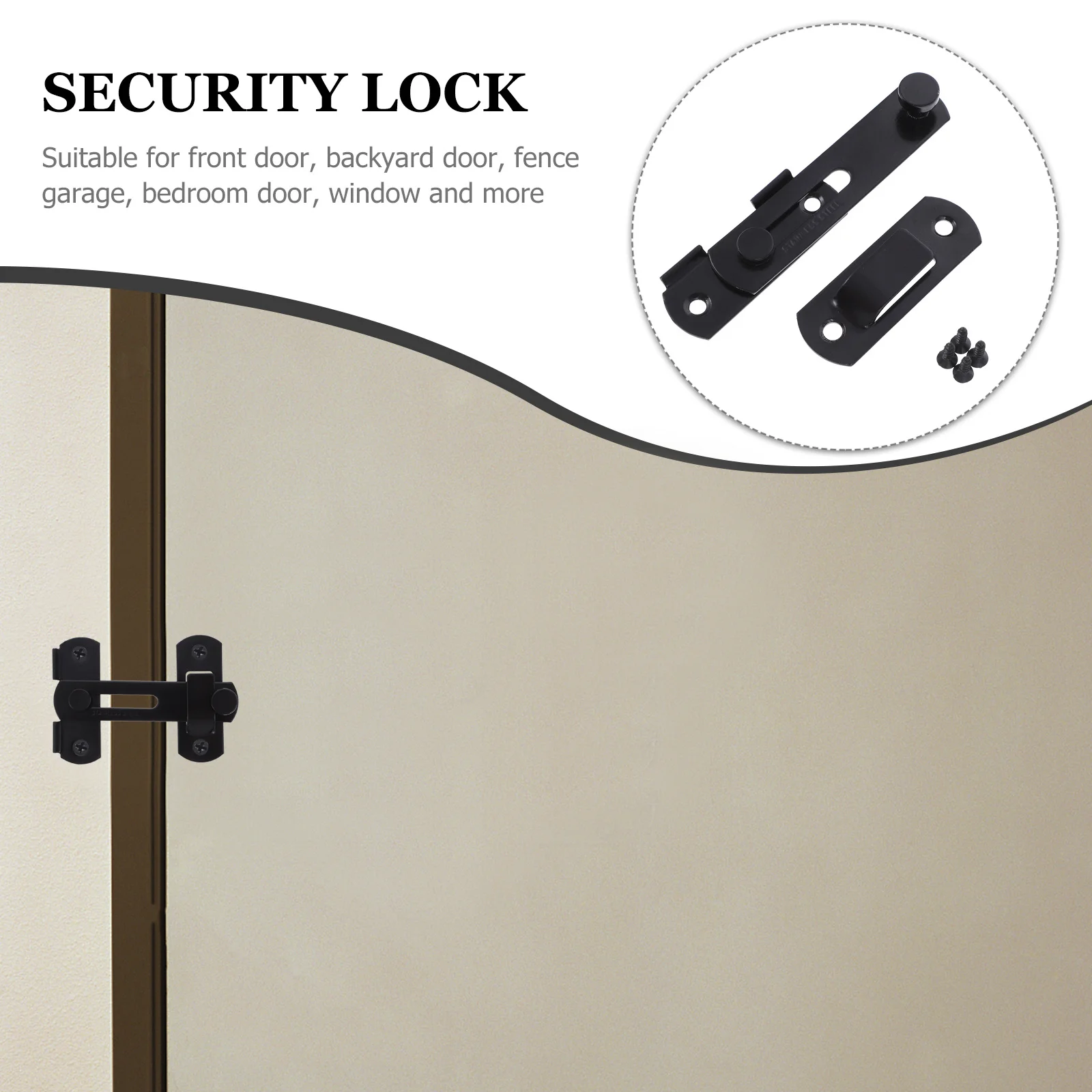 

2pcs Durable Door Locks High Quality Security Latch Locks For Front Backyard Garage Doors Easy Install Sliding Window