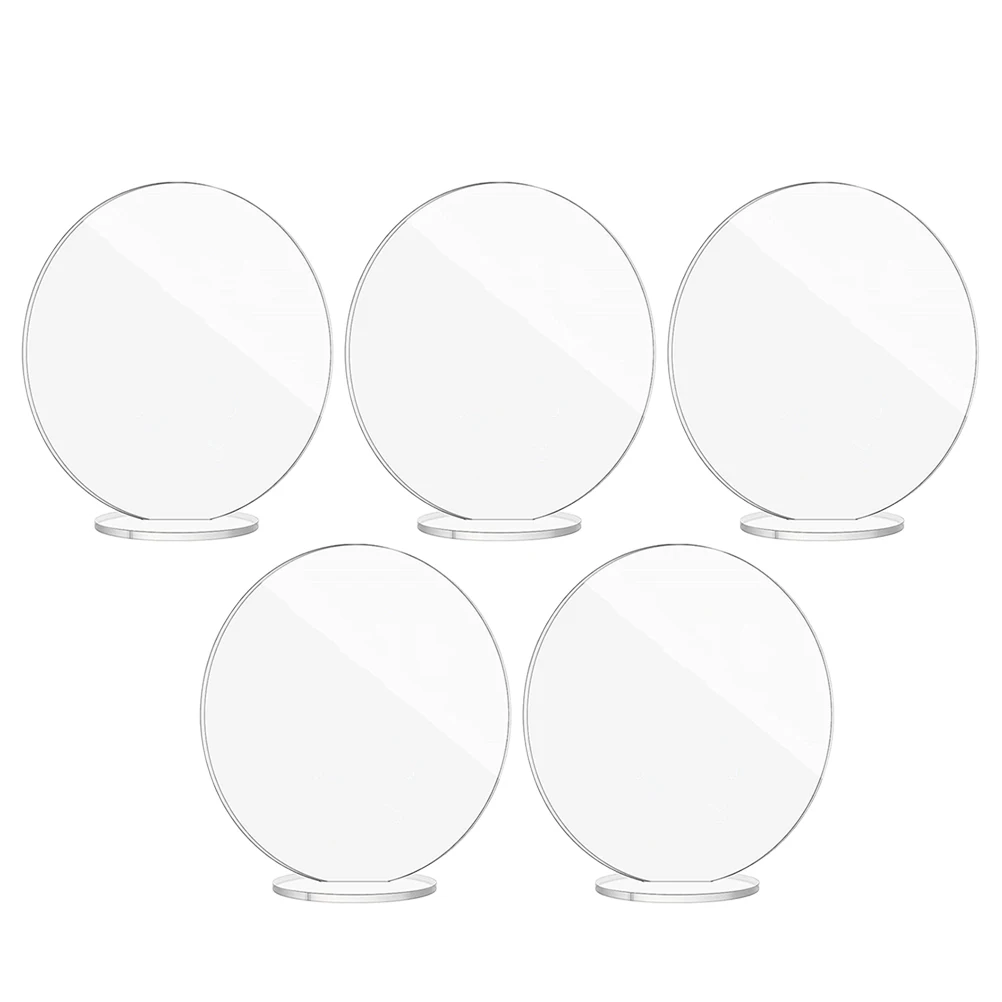 

5pcs Round Acrylic Place Transparent Signs Guest Seating Number Reusable Blank Diy Wedding Party Supplies Seat Table Setting