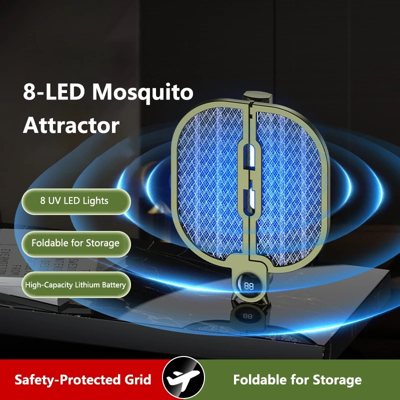 

Foldable Electric Mosquito Swatter & Lamp 2 in 1 USB Rechargeable Bug Zapper for Home Indoor Outdoor Camping Portable Mosquito
