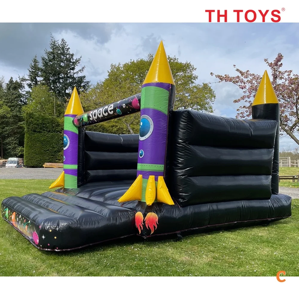 4x4m 13x13ft Astronaut Space Rocket Opblaasbaar springkussen op maat ruimtevaarder springkasteel