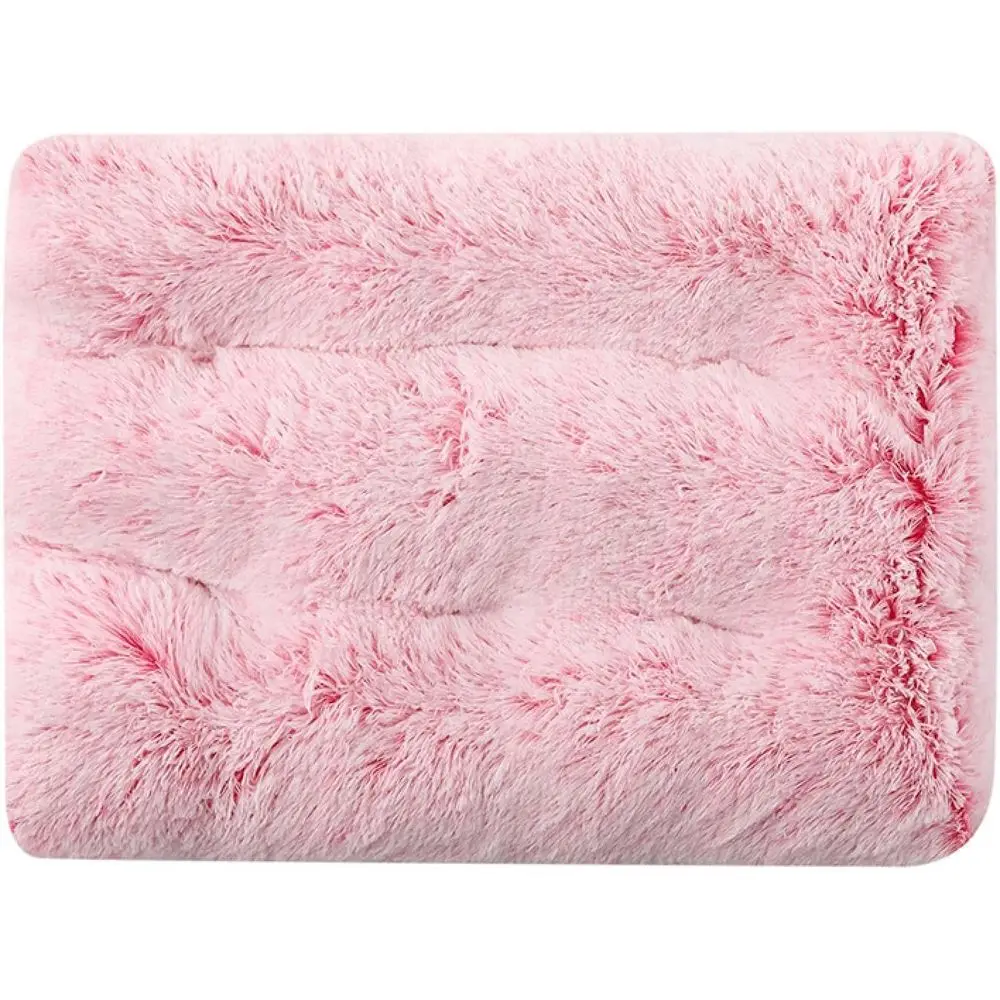 

Плюшевая зимняя теплая кровать для кошек и собак — уютный коврик для сна, удобный домик для домашних животных с градиентом розового цвета