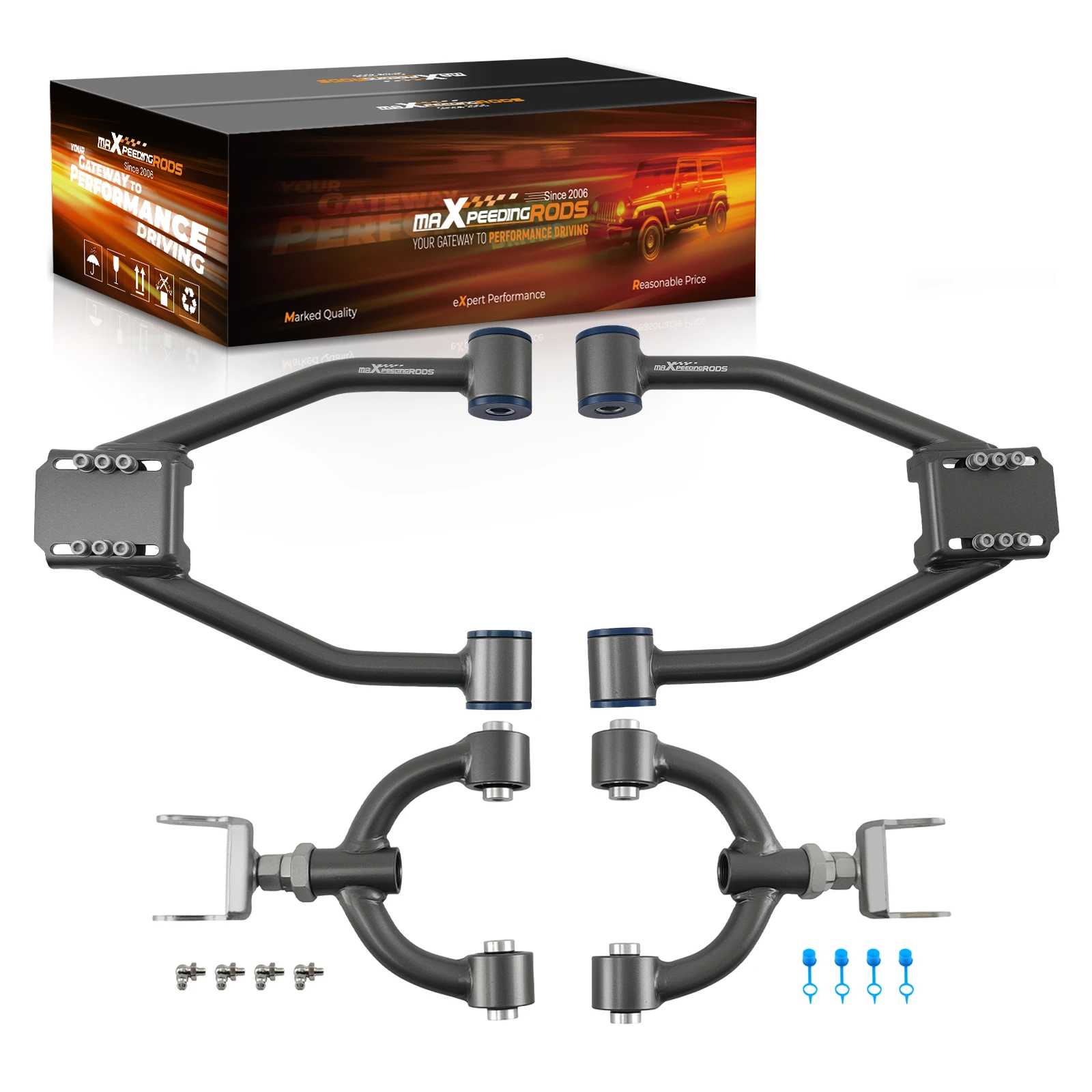 MaXpeedingrods Factory Adjustable 4pc Front & Rear Camber Arms LH RH For Mazda Miata 1990-1997